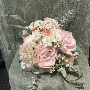Bridesmaid Wedding Bouquets Florals Pink and Sage Green